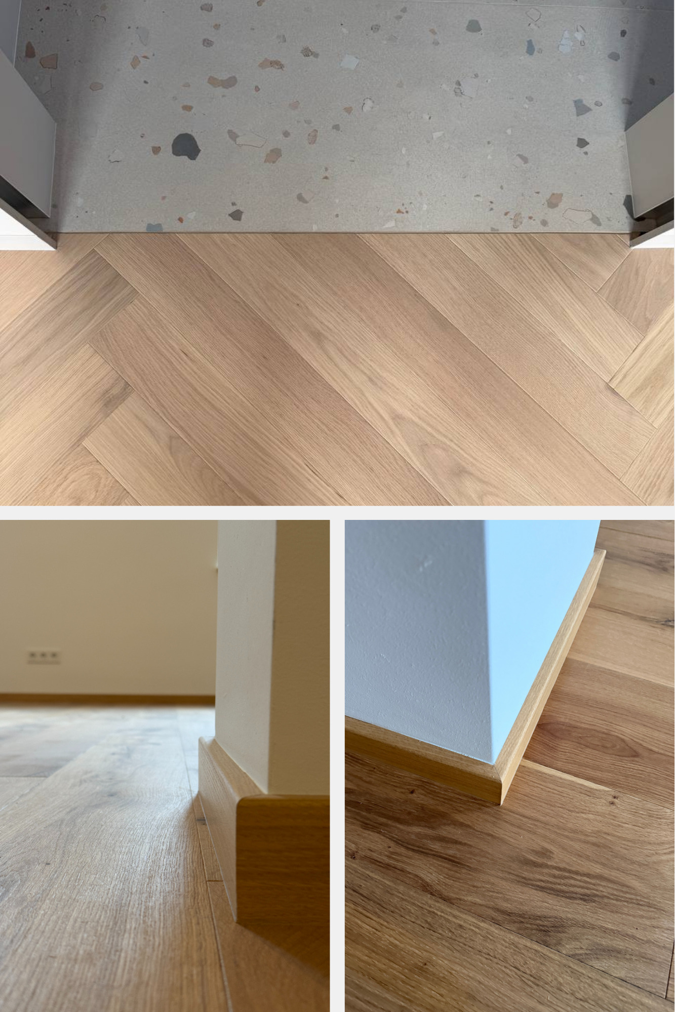 Zusatzleistungen: Sockelleisten, Übergänge und Details -oft unterschätzt