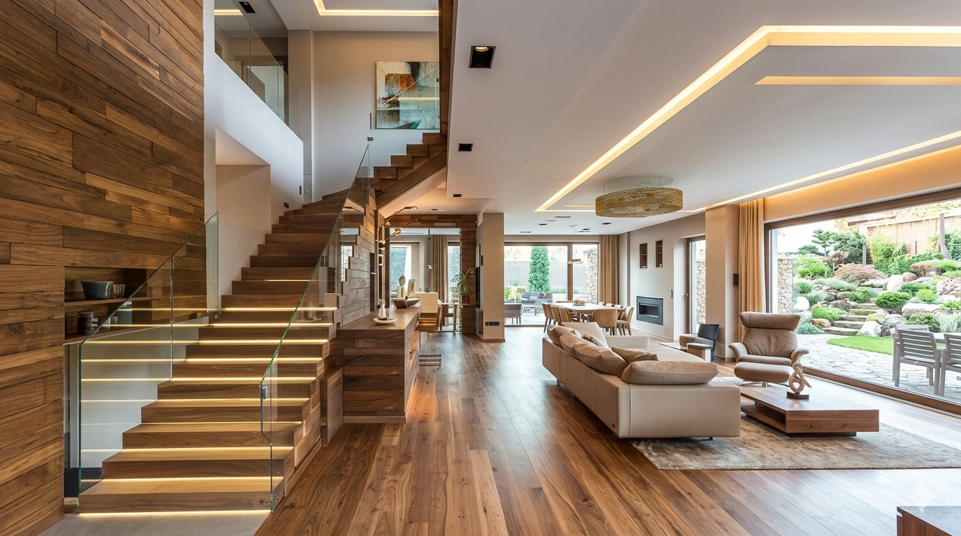 Gestaltungsmöglichkeiten für gerade Holztreppen in Ihrem Zuhause