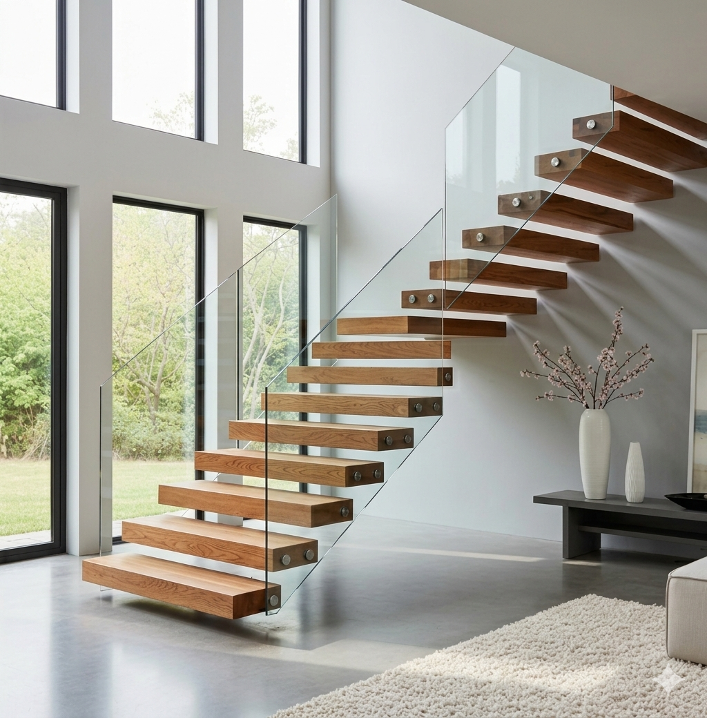 Wooden Floating Staircases: Elegance and Lightness for Modern Interiors