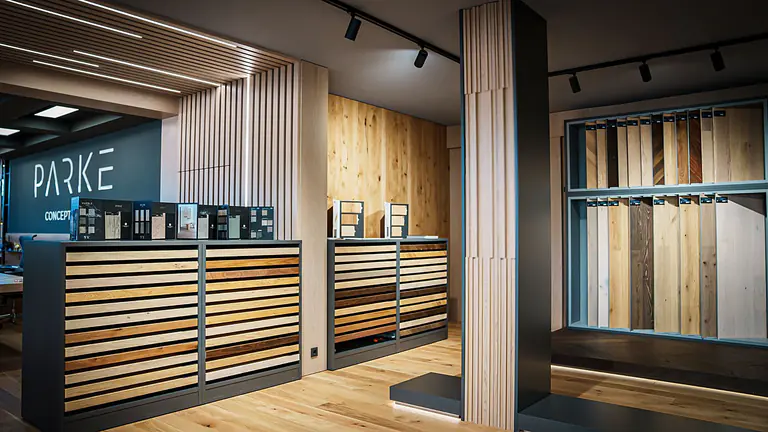 PARKE Showroom Nürnberg – Empfang mit Materialbibliothek